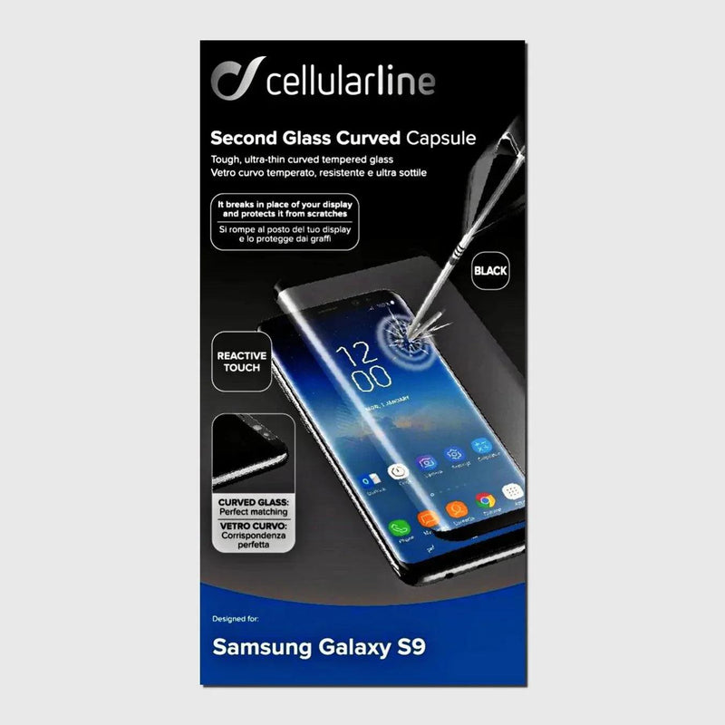 Cellularline Schutzglassfolie abgerundet für Samsung Galaxy S9 - mydeel