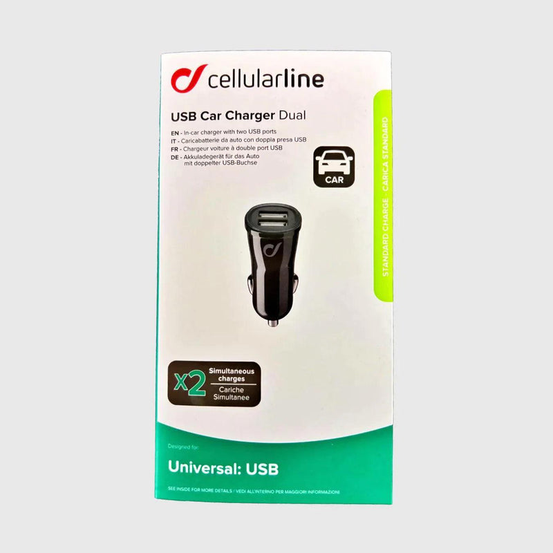 cellularline USB Dual Kfz Akkuladegerät 12/24V, 2A, 10W - mydeel