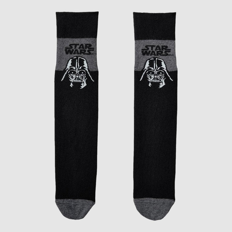 2 Paar Disney Star Wars Kinder Socken - Damen Baumwoll-Strümpfe mit Komfortbund, Schwarz/Grau