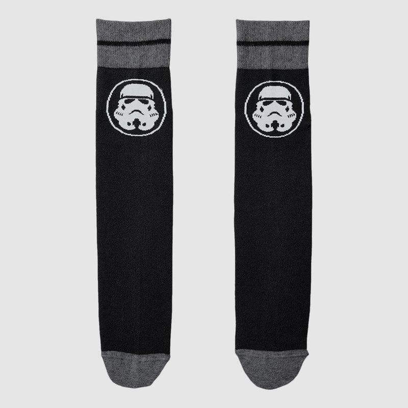 2 Paar Disney Star Wars Kinder Socken - Damen Baumwoll-Strümpfe mit Komfortbund, Schwarz/Grau